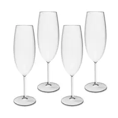 OU - Pack 4 Copas de Champagne Transparente 280 Ml - Turquesa