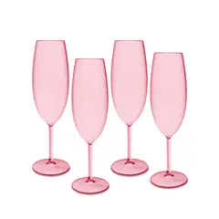 OU - Pack 4 Copas Champagne Rosadas 280 Ml
