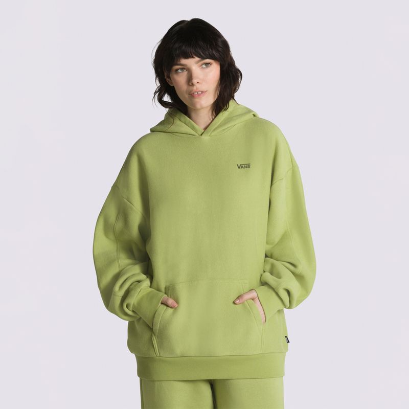 VANS - Polerón Con Gorro Comfycush Ls Hoodie Verde Mujer VANS