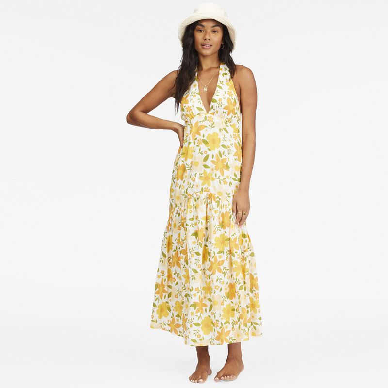 BILLABONG - Vestido Feelin Retro J Wvdr Amarillo Mujer BILLABONG