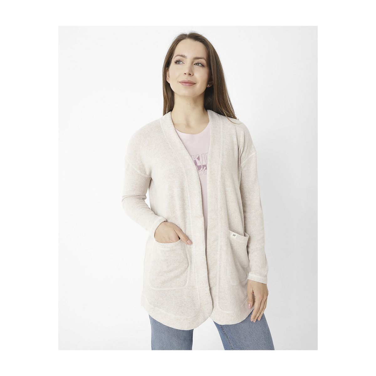 CAT - Sweater Weekender Hacci Open Blanco Mujer CAT
