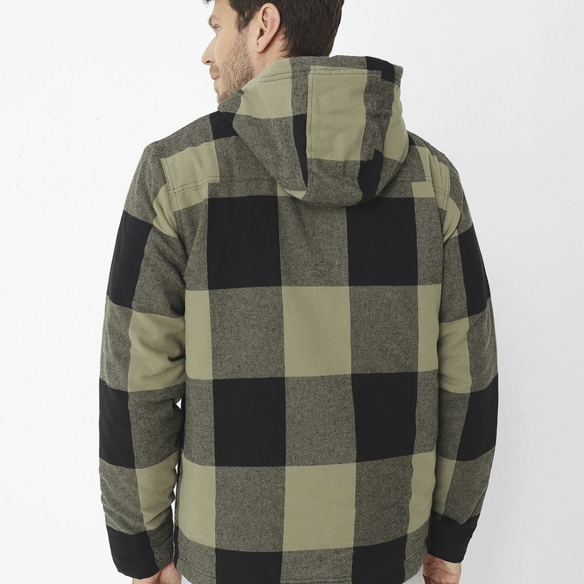 CAT - Chaqueta Flannel Snap Front Verde Hombre CAT