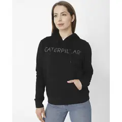 CAT - Polerón con gorro Fleece Caterpillar P Negro Mujer