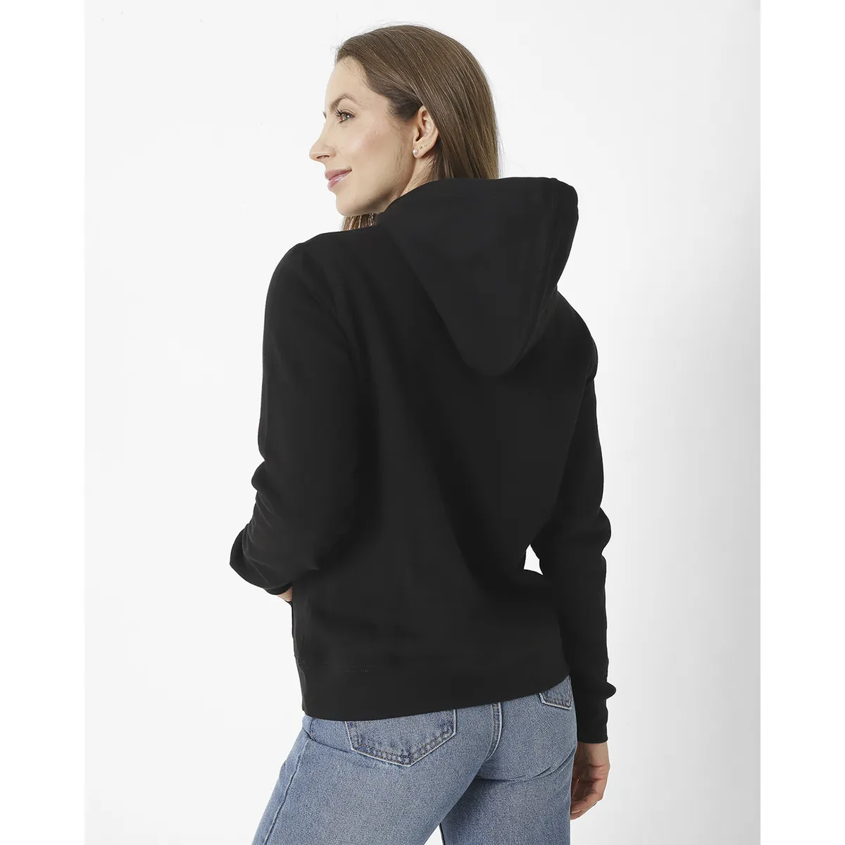 CAT - Polerón con gorro Fleece Caterpillar P Negro Mujer CAT