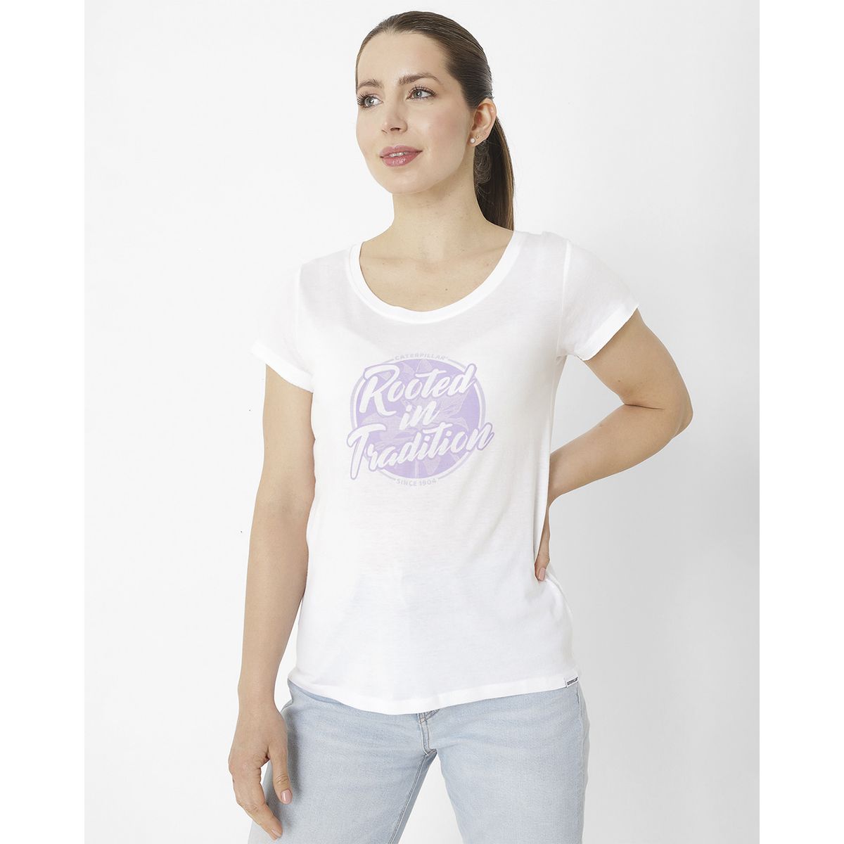 CAT - Polera M/C Rooted In Tradition Blanco Mujer CAT