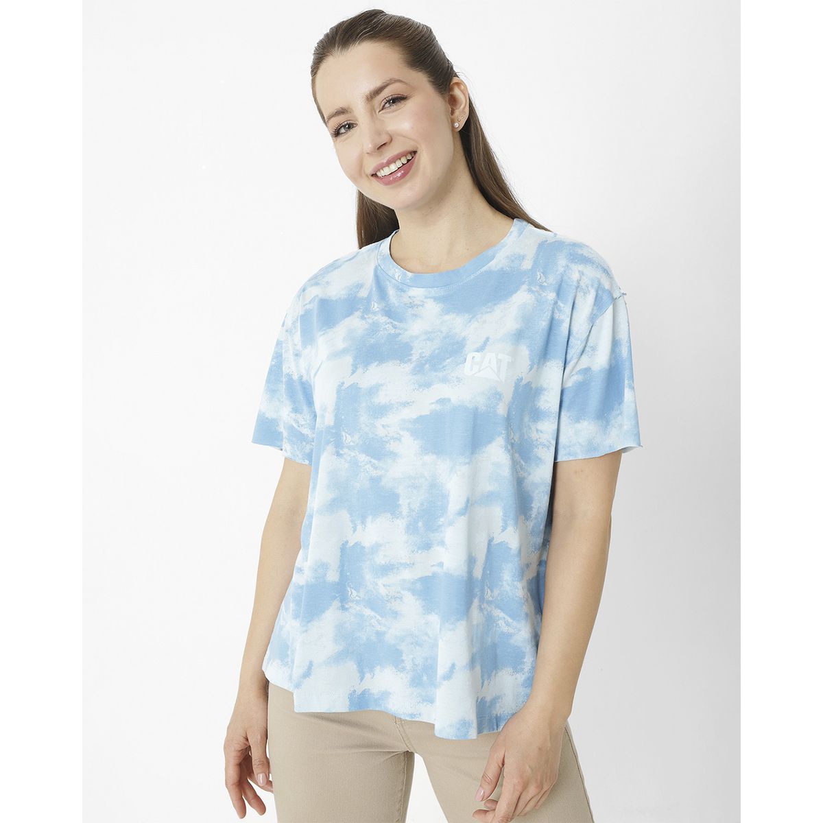 CAT - Polera M/C W Ez Tie Dye Tee Azul Cielo Mujer CAT