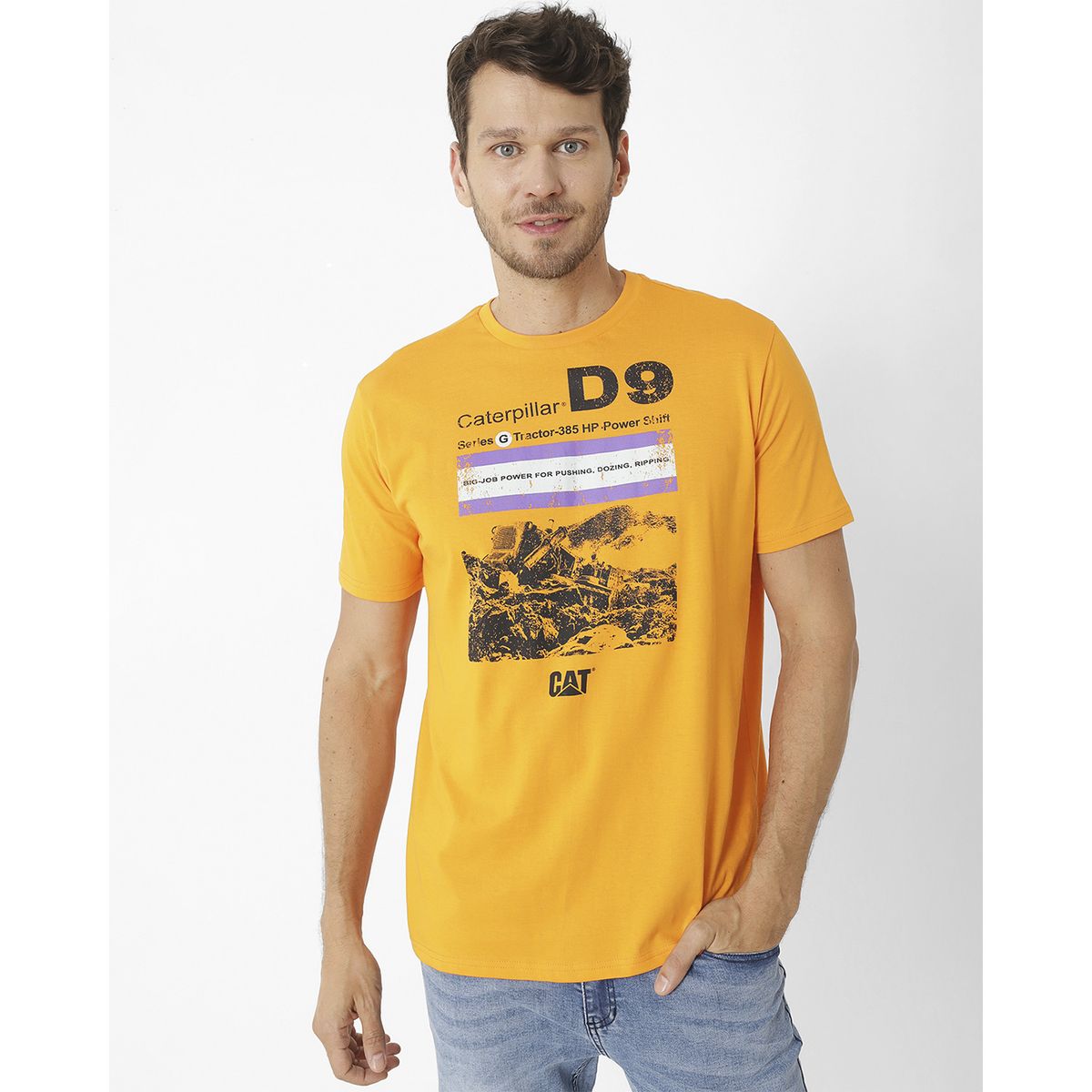 CAT - Polera M/C The Road Ahead Gra 3 Naranja Hombre CAT