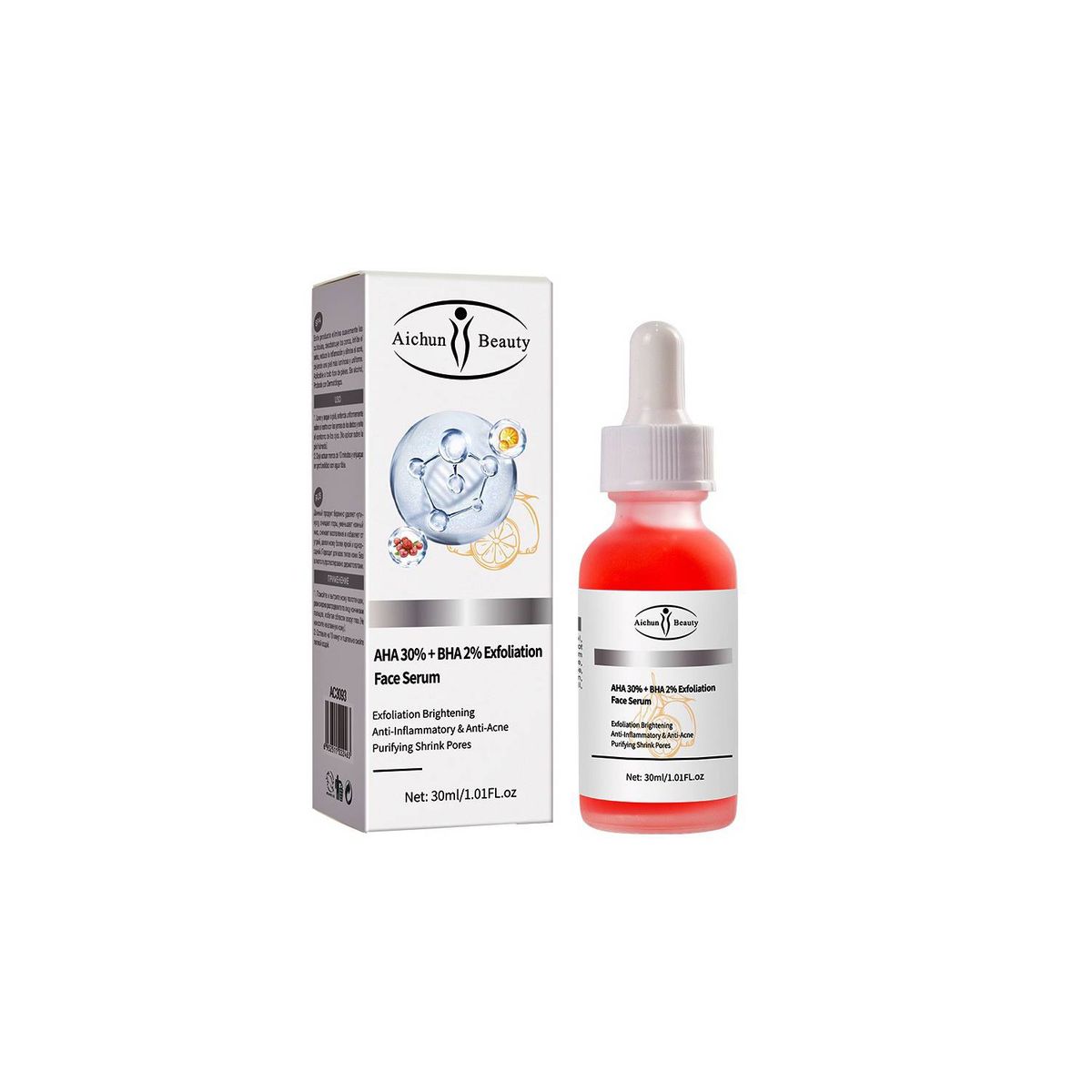 GENERICO - Serum facial AHA 30% +  BHA 2 + Peeling Solution Anti Age.