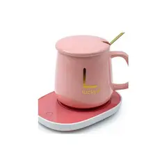 GENERICO - Pack 2 Taza Calentador Eléctrico Para Bebidas calientes Rosada