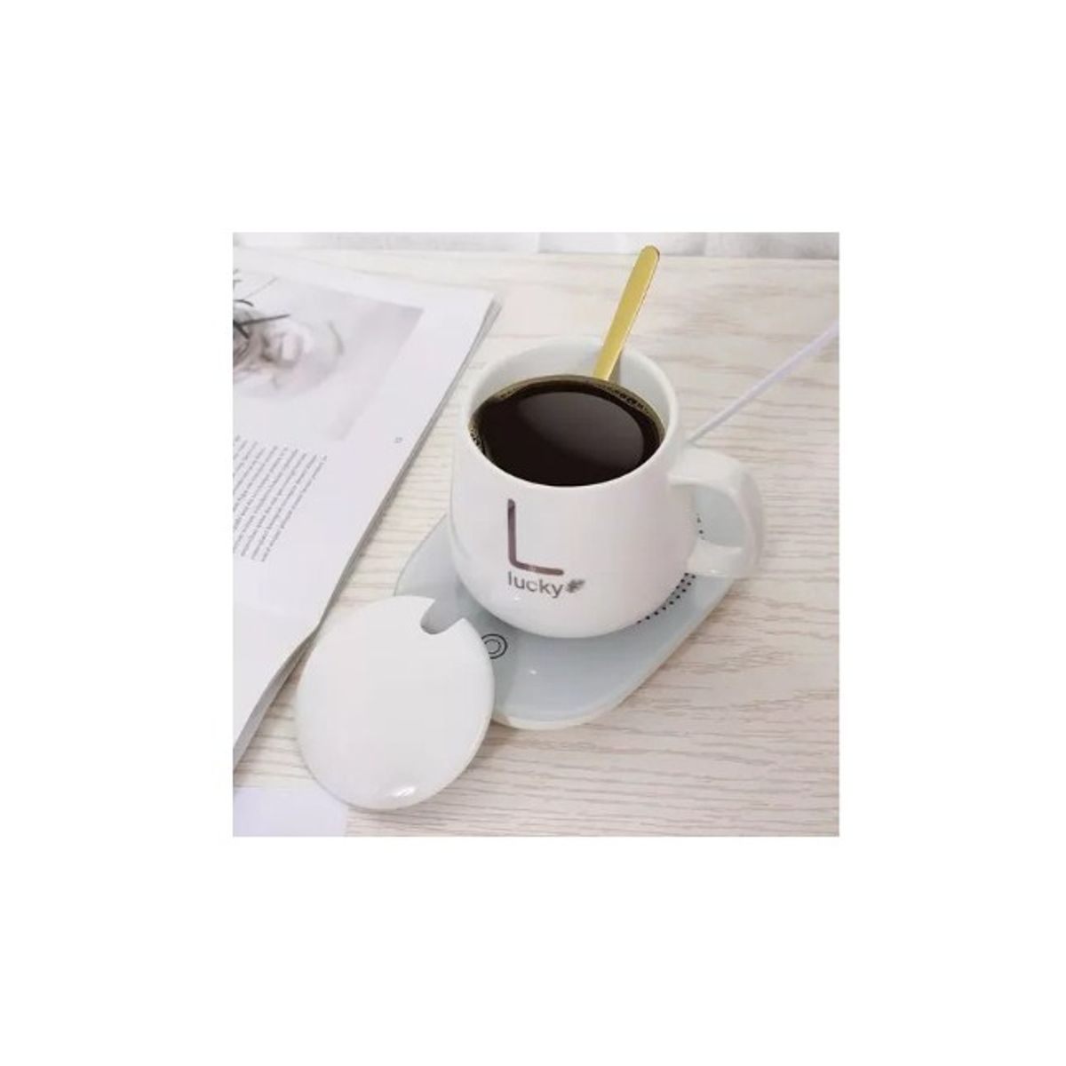 GENERICO - Pack 3 Taza Calentador Eléctrico Para Bebidas calientes Blanca