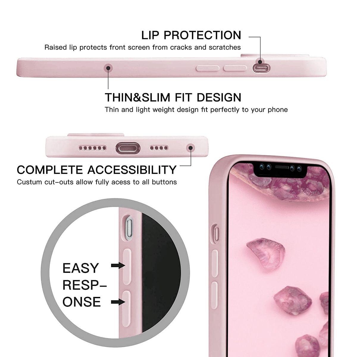 GENERICO - Carcasa para iPhone 13 Pro Max Silicona Antideslizante Suave