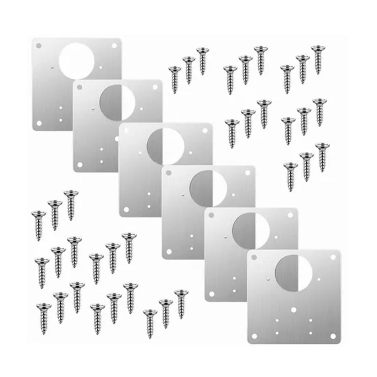 GENERICO - Set 6 Pcs Placa De Reparacion Bisagra Mueble y Puerta