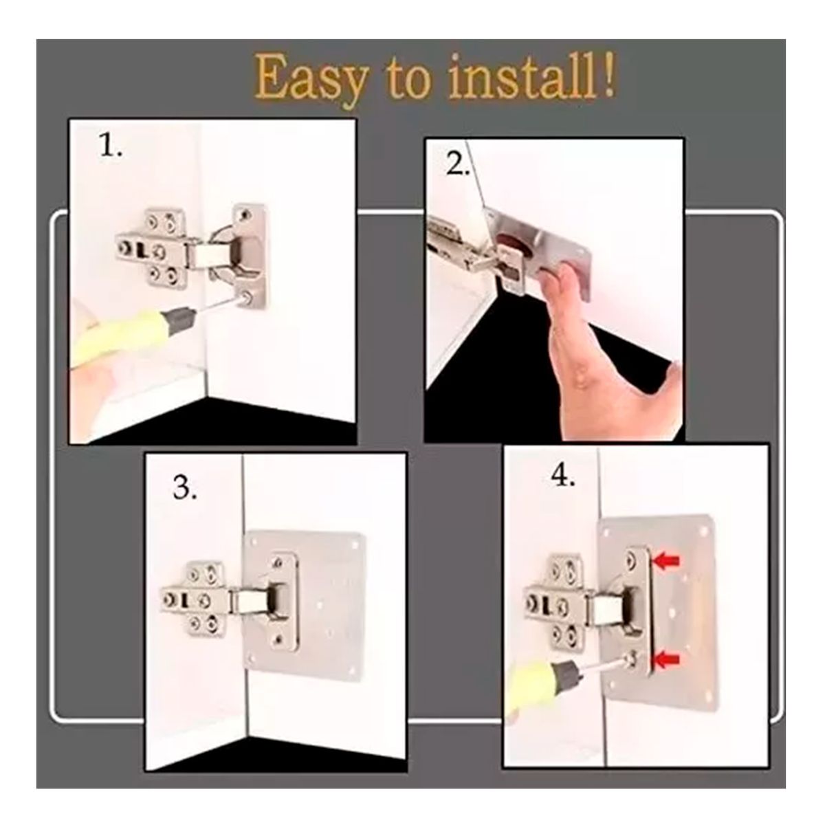 GENERICO - Set 6 Pcs Placa De Reparacion Bisagra Mueble y Puerta