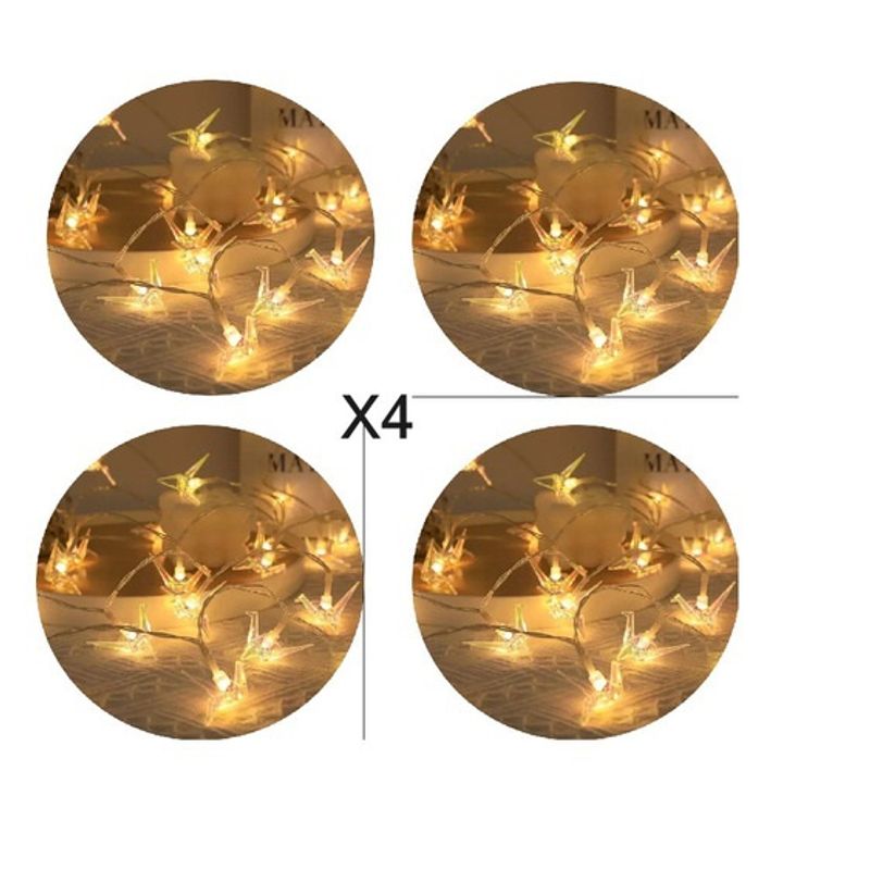 GENERICO - X4 Guirnalda Luces Solar Navidad Calidas Grullas 30leds 6 Metros