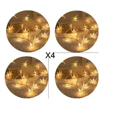 GENERICO - X4 Guirnalda Luces Solar Navidad Calidas Grullas 30leds 6 Metros
