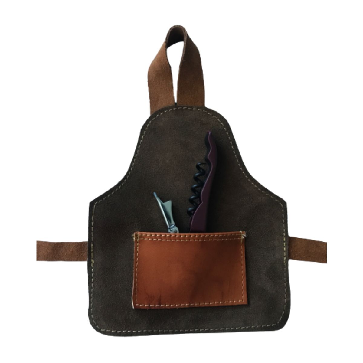 GENERICO - Cubre botella de cuero con sacacorcho BRASAS  CUEROS