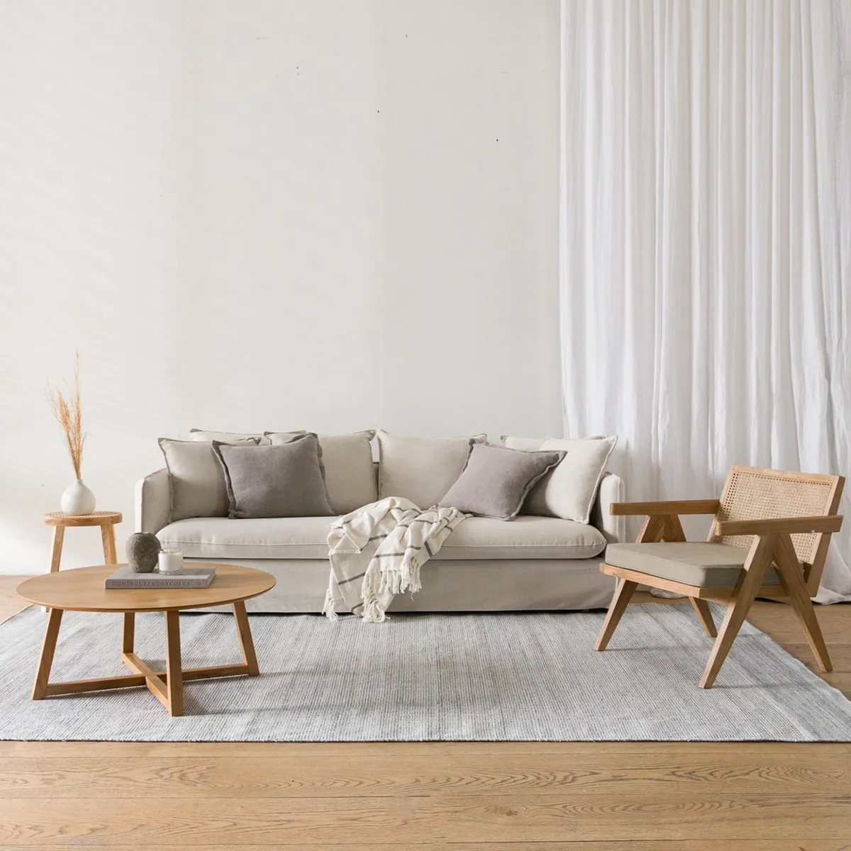 AMOBLE - Sofa Jacinta Beige 240  H Amoblé