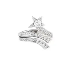 ZG JOYAS - Anillo Mujer Ajustable Cristales Estrella Fugaz Plateado