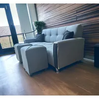 SOFA KAMI DE 3 CUERPOS CON PUFF Y COJINES