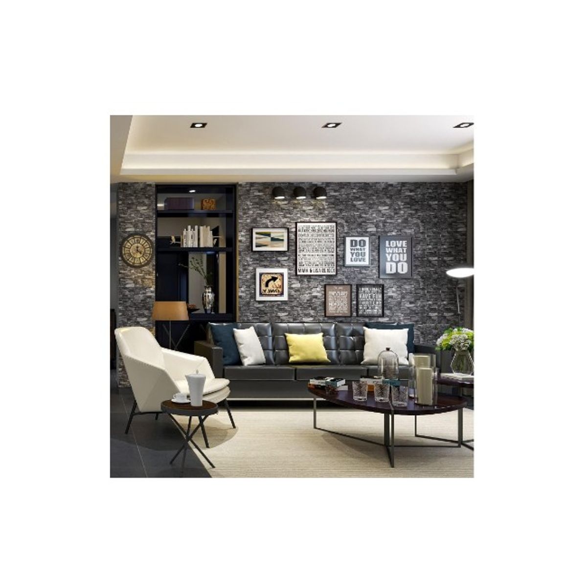 GENERICO - PACK DE 20 Laminas 3D Panel Autoadhesivas 70x77 Pared Ladrillo Gris