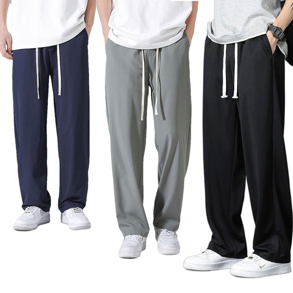 EVERSO - Pack 3 Pantalones Buzo Hombre Algodón Sin Puño