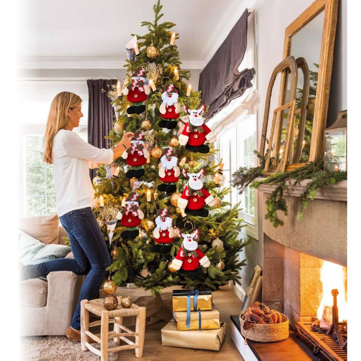 GENERICO - Pack 12 Adornos De Navidad Para Arbol Surtidos