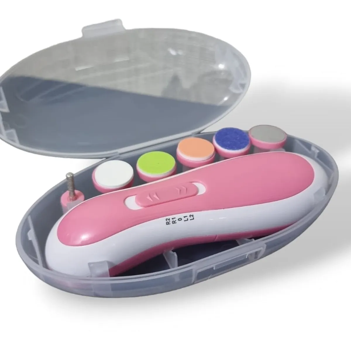 GENERICO - Lima de Uñas bebes Electrico Pulido Incluye Baterias Rosado