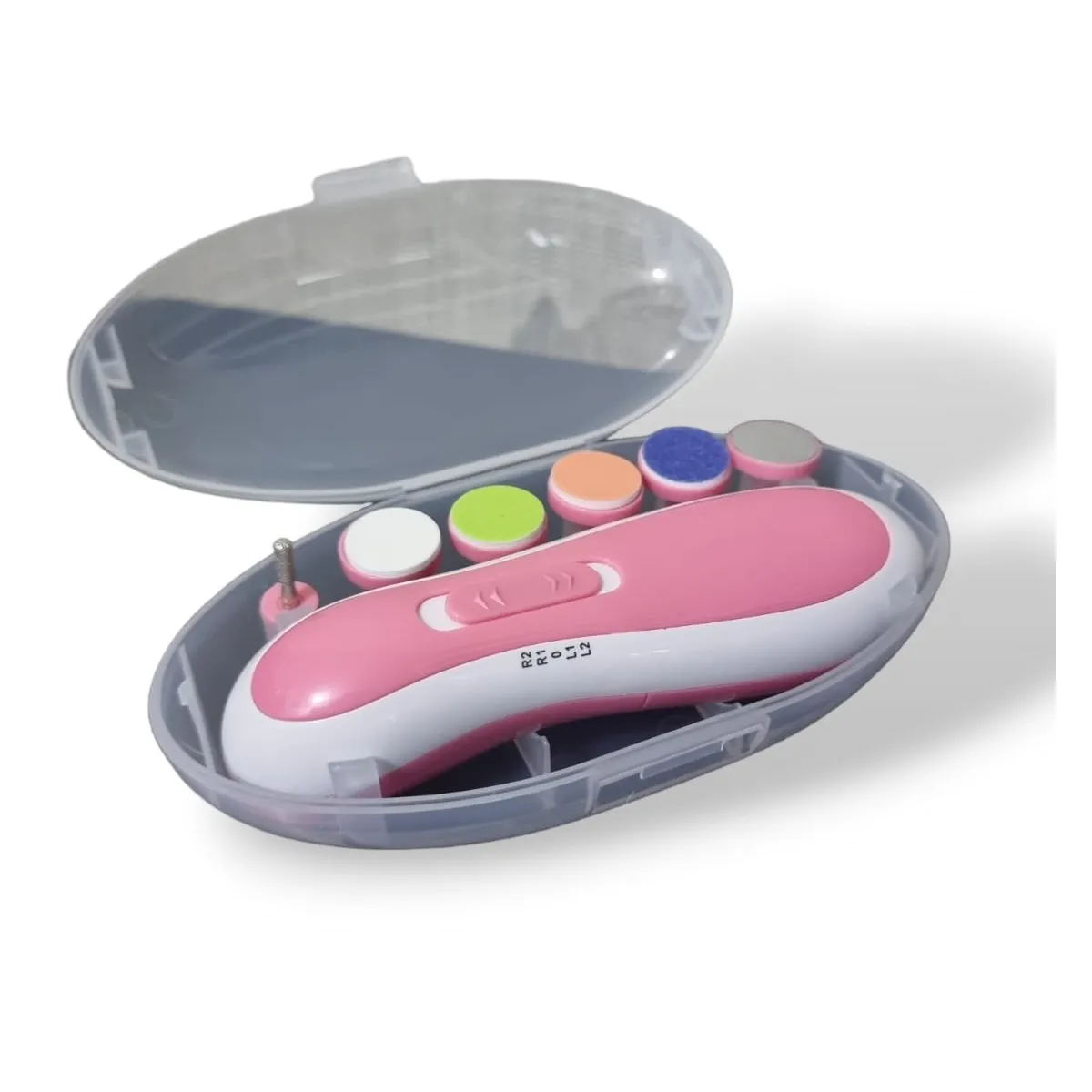 GENERICO - Lima de Uñas bebes Electrico Pulido Incluye Baterias Rosado