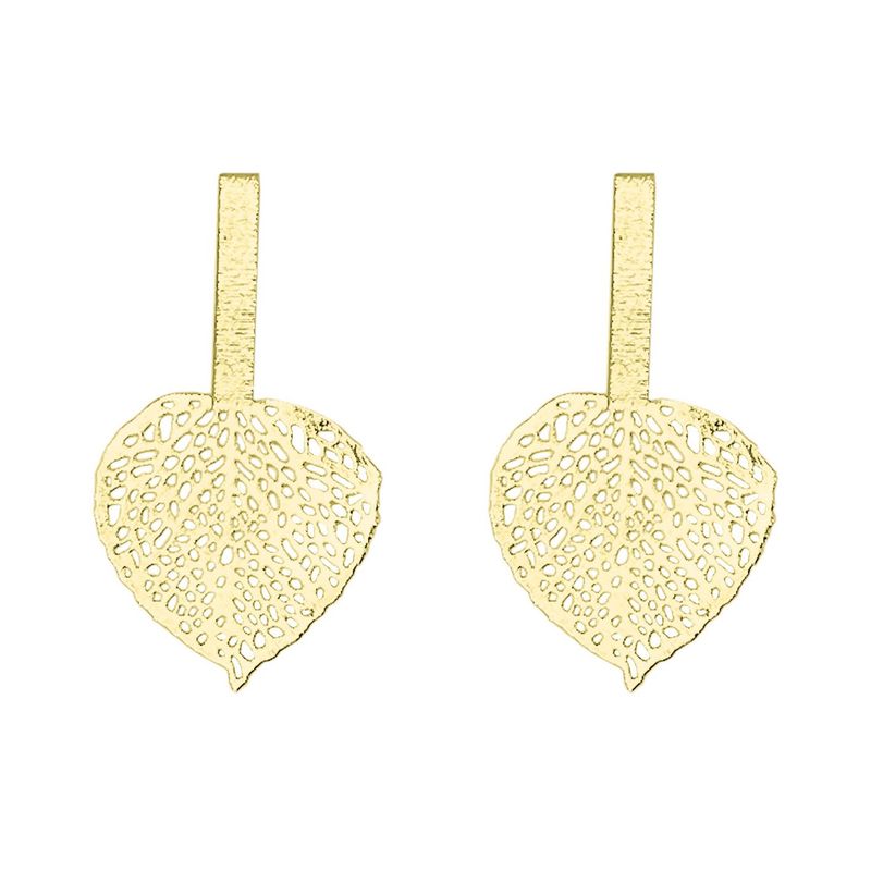 ANDREA COGGIOLA JOYAS - Aros Avani Hoja Enchapado Oro 18K