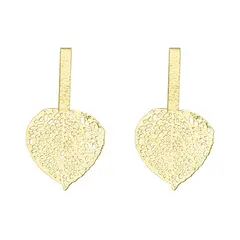 ANDREA COGGIOLA JOYAS - Aros Avani Hoja Enchapado Oro 18K