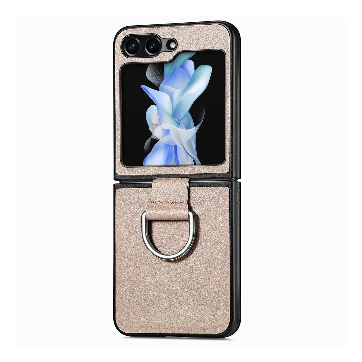 XUNDD - Carcasa para Samsung Z Flip 5 de Cuero con Anillo Premium
