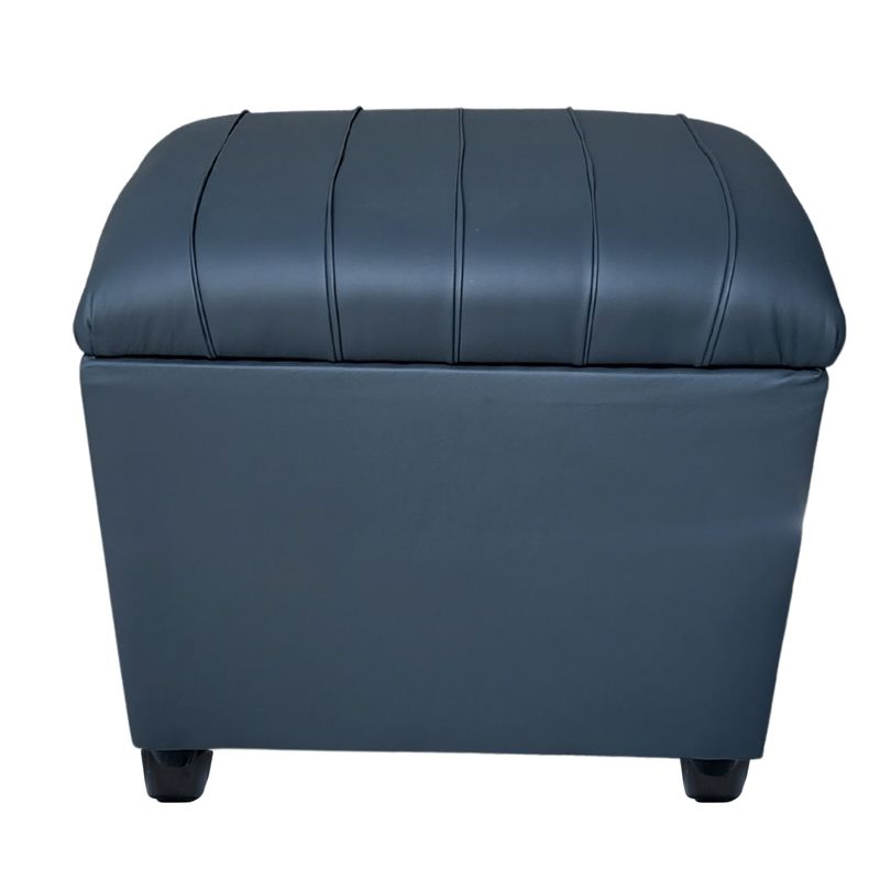 GENERICO - Banqueta Baul Tubular Gris Eco Cuero 60x40x50X40 Rimar