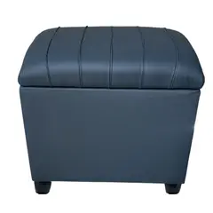 GENERICO - Banqueta Baul Tubular Gris Eco Cuero 60x40x50X40 Rimar