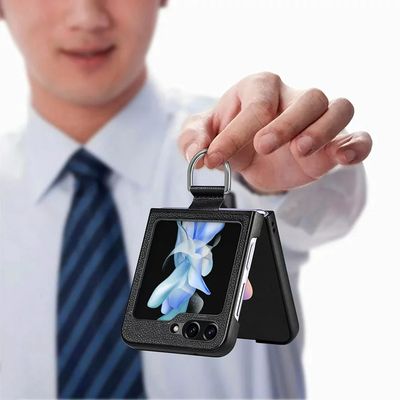 Imagen 2 del producto Carcasa para Samsung Z Flip 5 de Cuero con Anillo Premium
