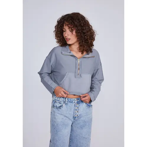 SIOUX - Poleron Mujer Destroyer Gris