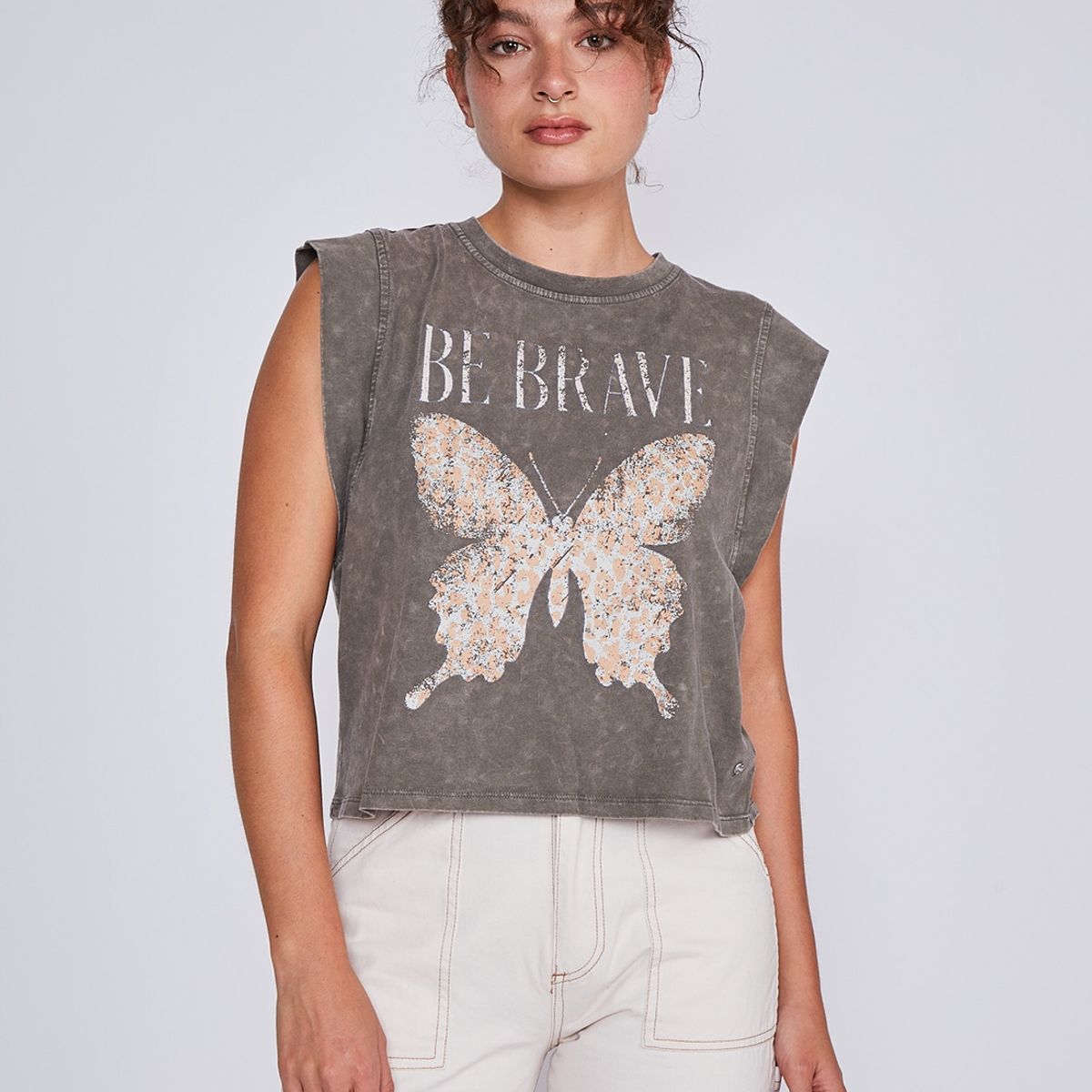 SIOUX - Polera Mujer Lavada Verde Sioux