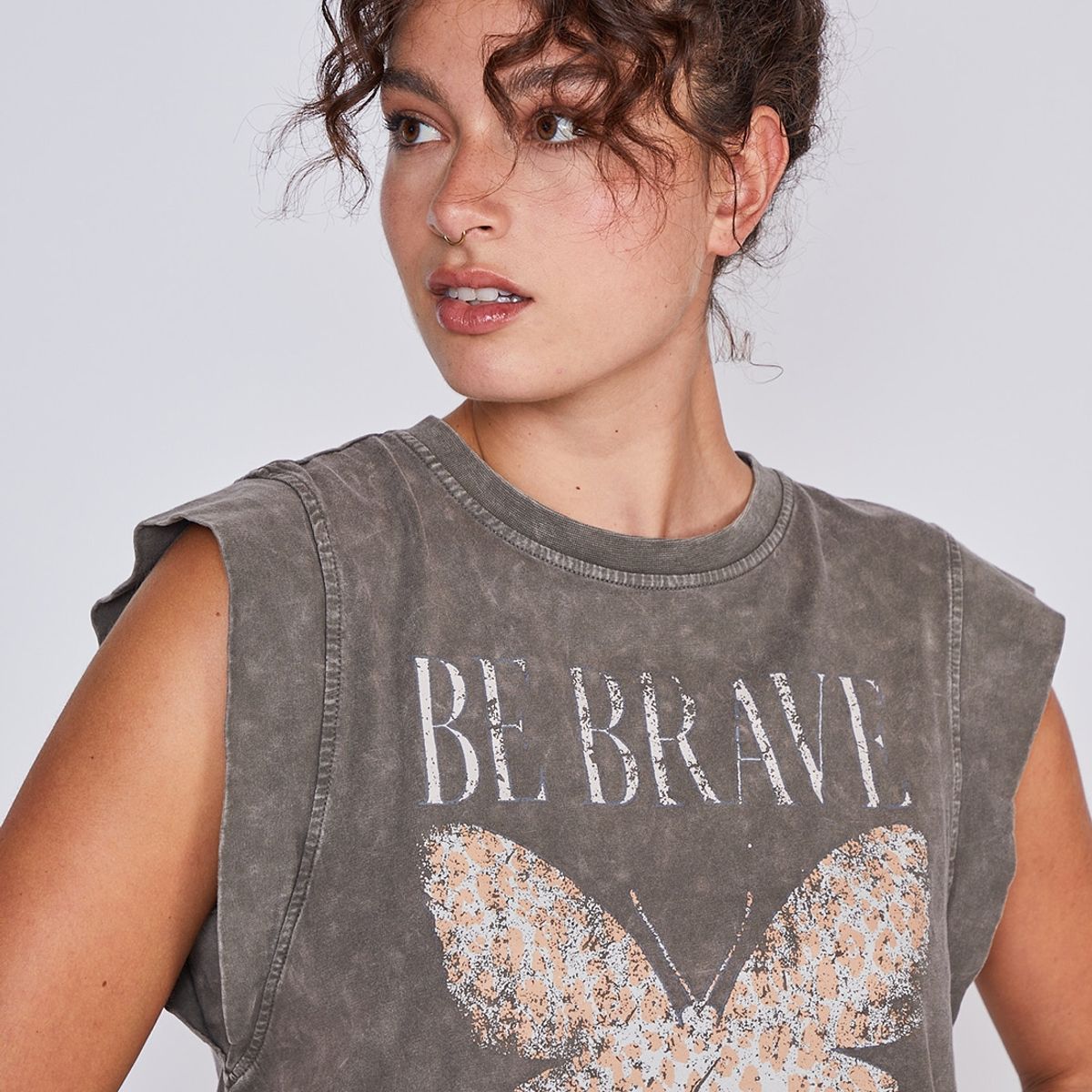 SIOUX - Polera Mujer Lavada Verde Sioux