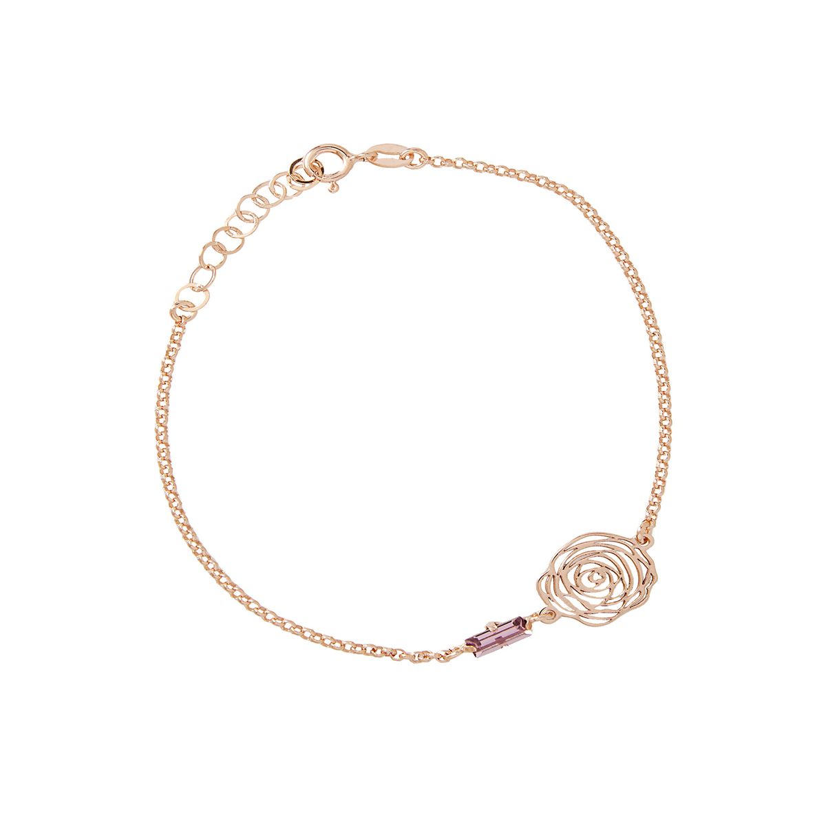 JB JOYAS BARON - Pulsera de Plata Esterlina 925 Amatista Rose