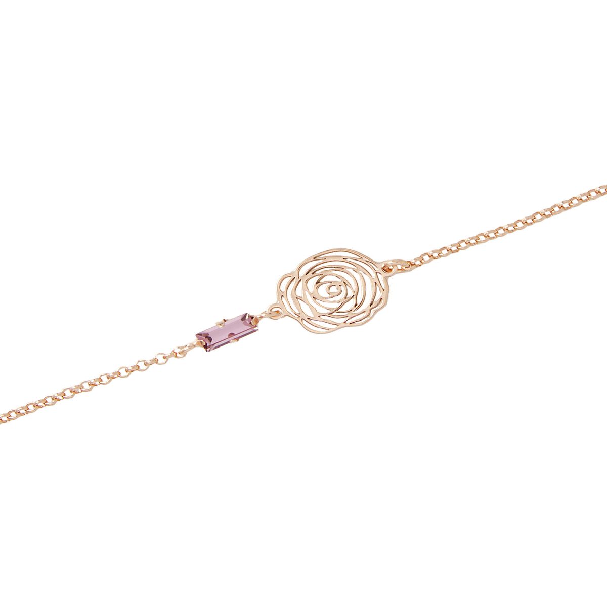 JB JOYAS BARON - Pulsera de Plata Esterlina 925 Amatista Rose