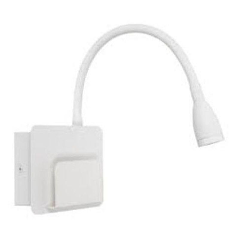 BP - Aplique Lectura Led 3w Luz Cálida Con Puerto Carga Usb Blanco BP