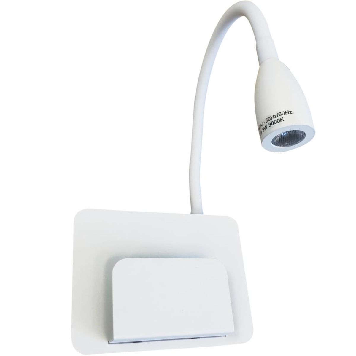 BP ILUMINACION - Aplique Lectura Led 3w Luz Cálida Con Puerto Carga Usb Blanco BP