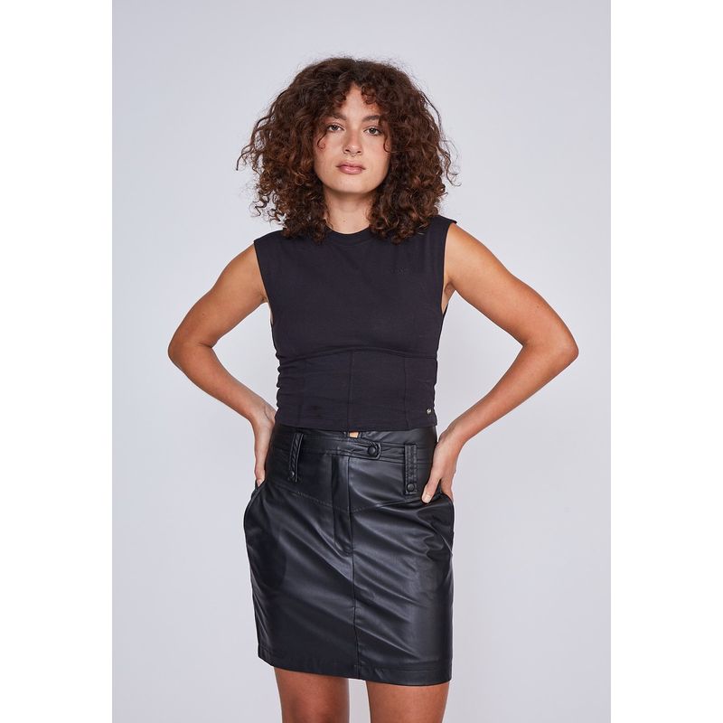 SIOUX - Polera Mujer Armada Parta Baja Negro Sioux