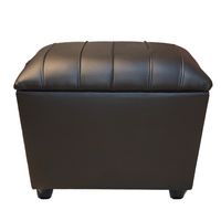 Banqueta Baul Tubular Negro Eco Cuero 60x40x50X40 Rimar