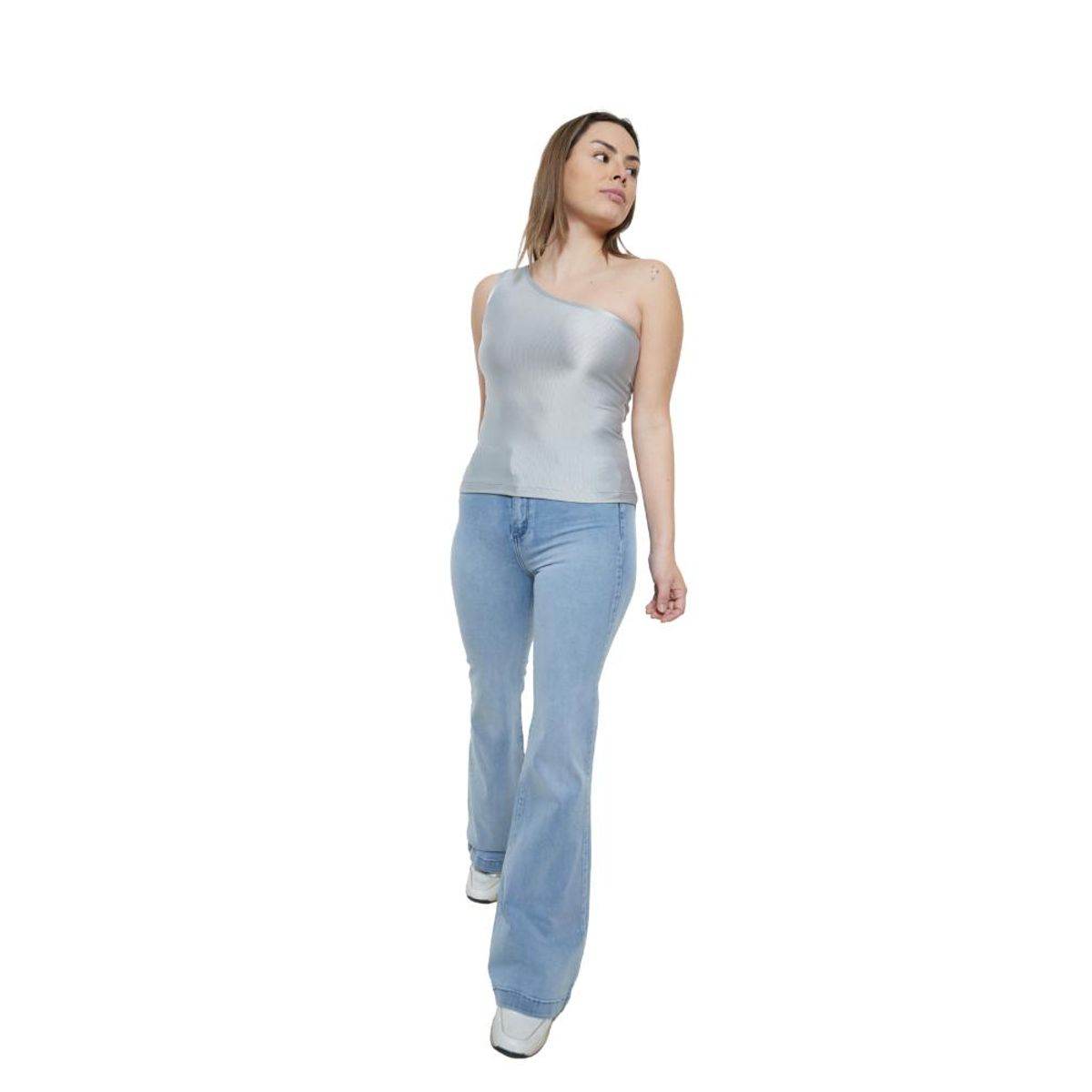 DIVINO JEANS - Polera Purus Plata Divino Jeans