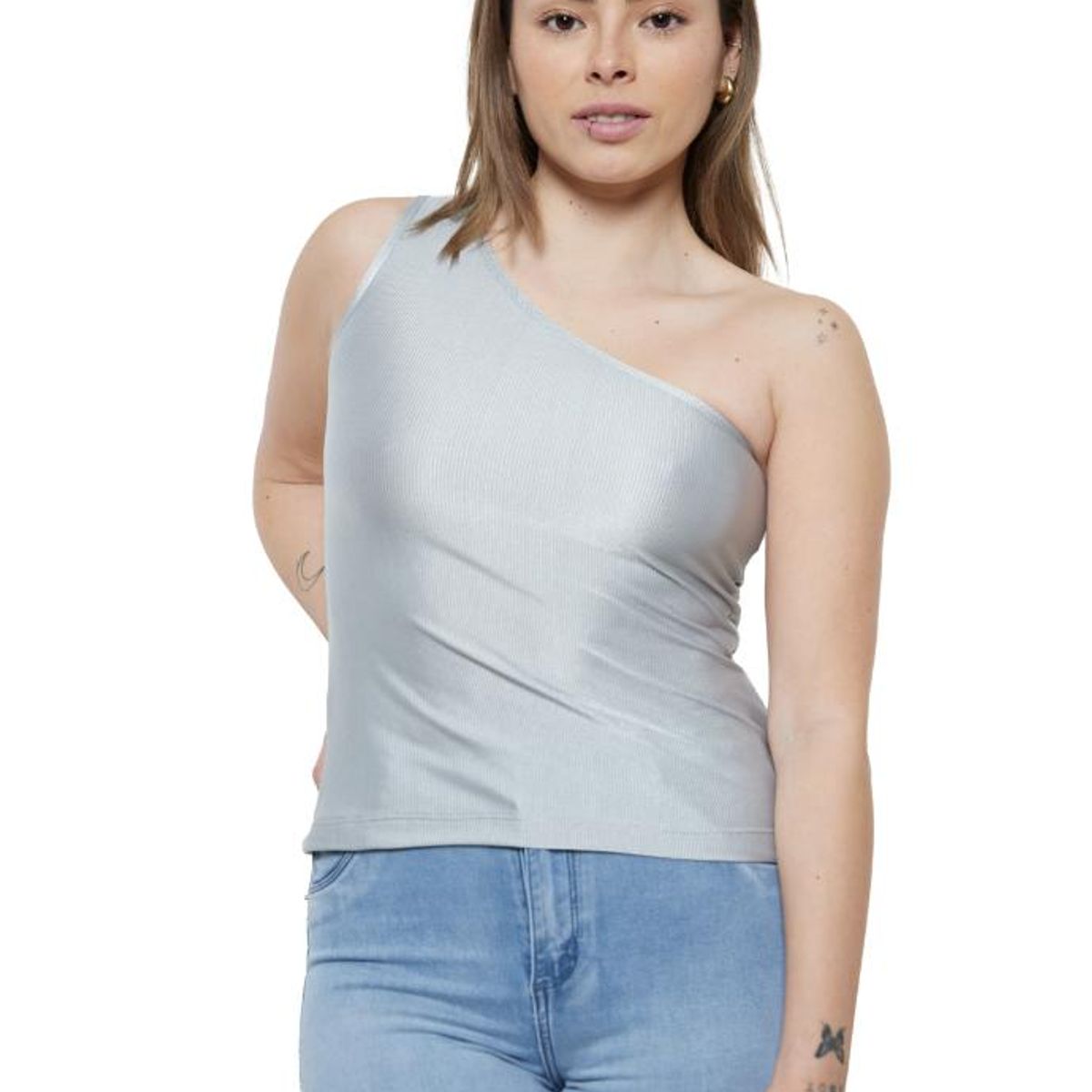 DIVINO JEANS - Polera Purus Plata Divino Jeans