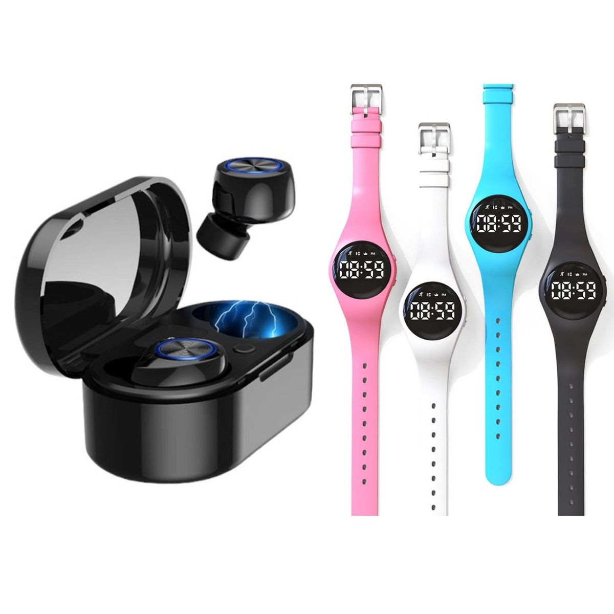 GENERICO - Audífonos Inalámbrico Gamer Android iPhone + 1 Reloj digital de regalo