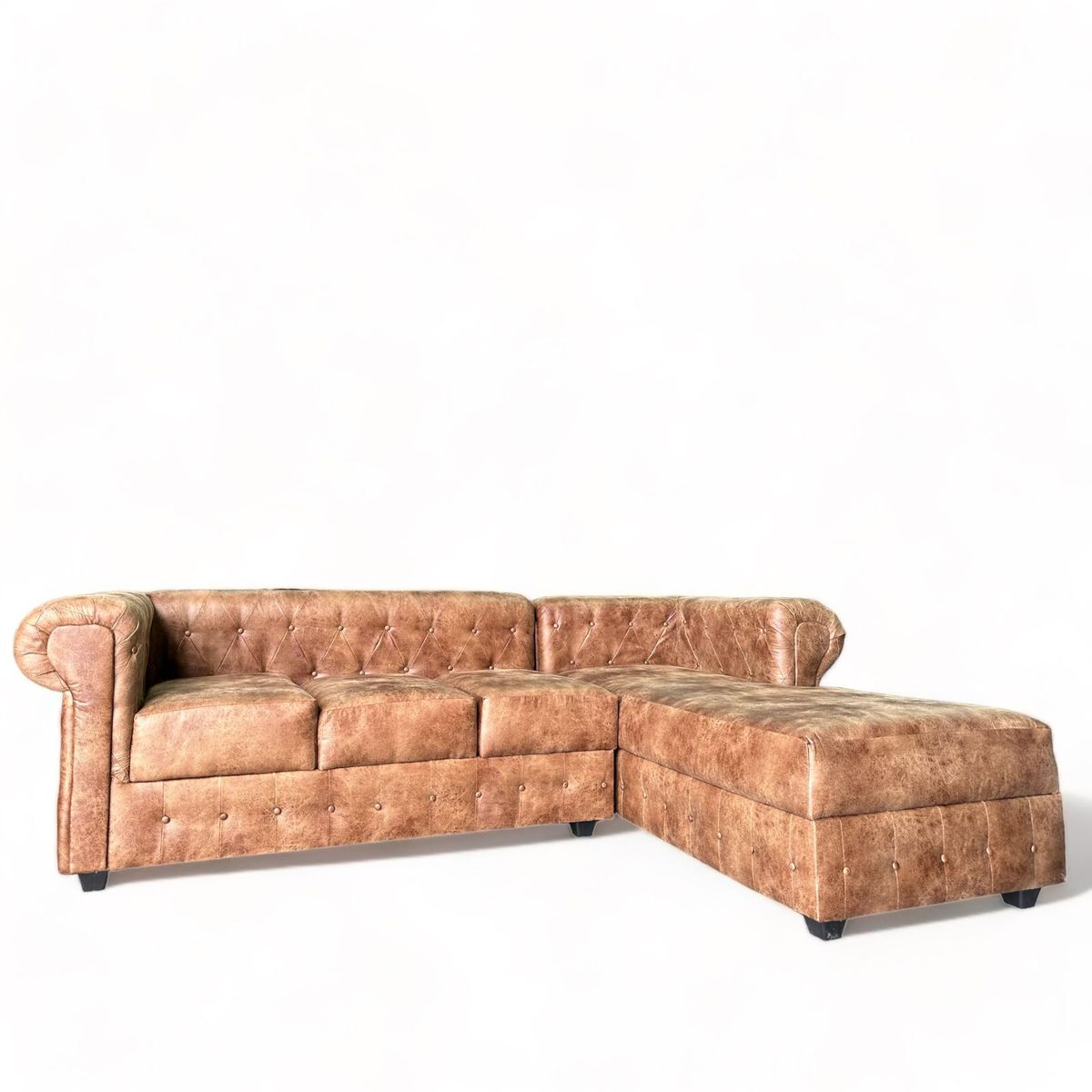 GENERICO - Sofá L Chesterfield 4 cuerpos