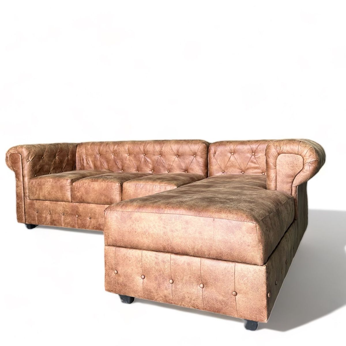 GENERICO - Sofá L Chesterfield 4 cuerpos
