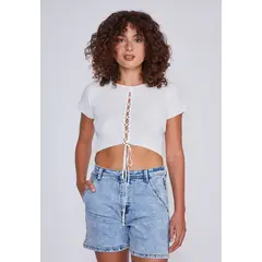 SIOUX - Peto Mujer Amarra Delantera Blanco