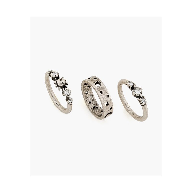 LOUNGE - Set Anillos Mujer Acero Inoxidable Mystic Plateado LOUNGE